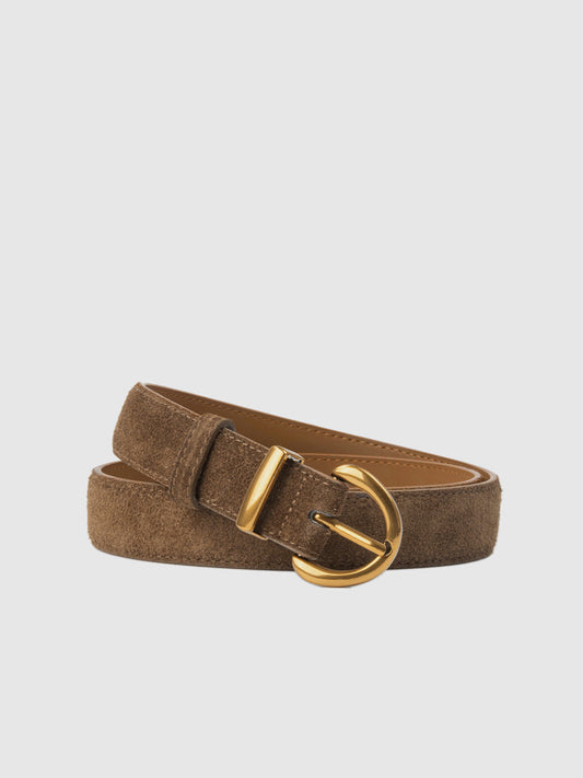 Lederen riem met zachte gesp