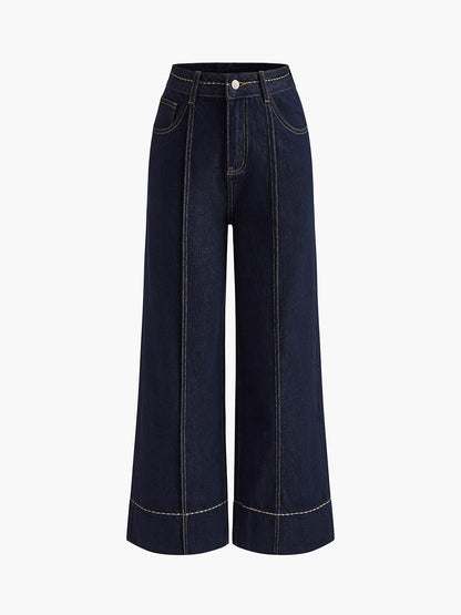 Weit geschnittene Denim-Jeans