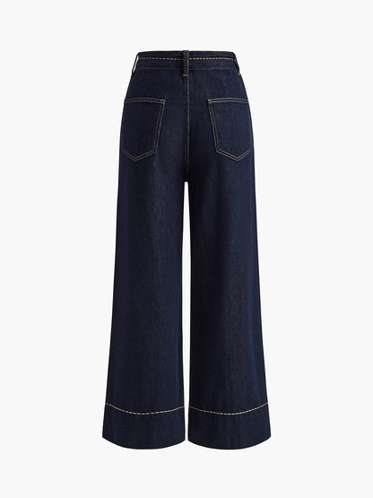 Weit geschnittene Denim-Jeans