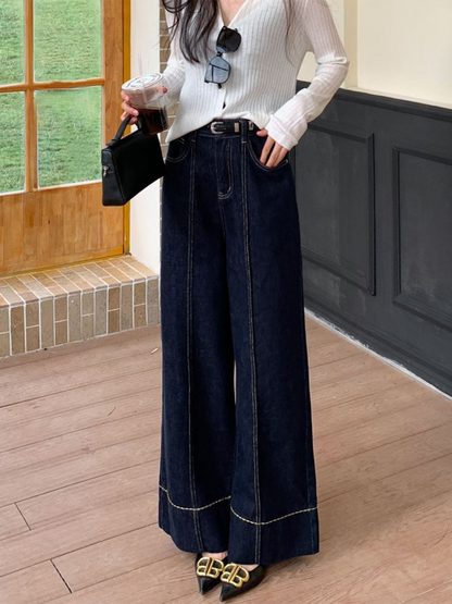Weit geschnittene Denim-Jeans