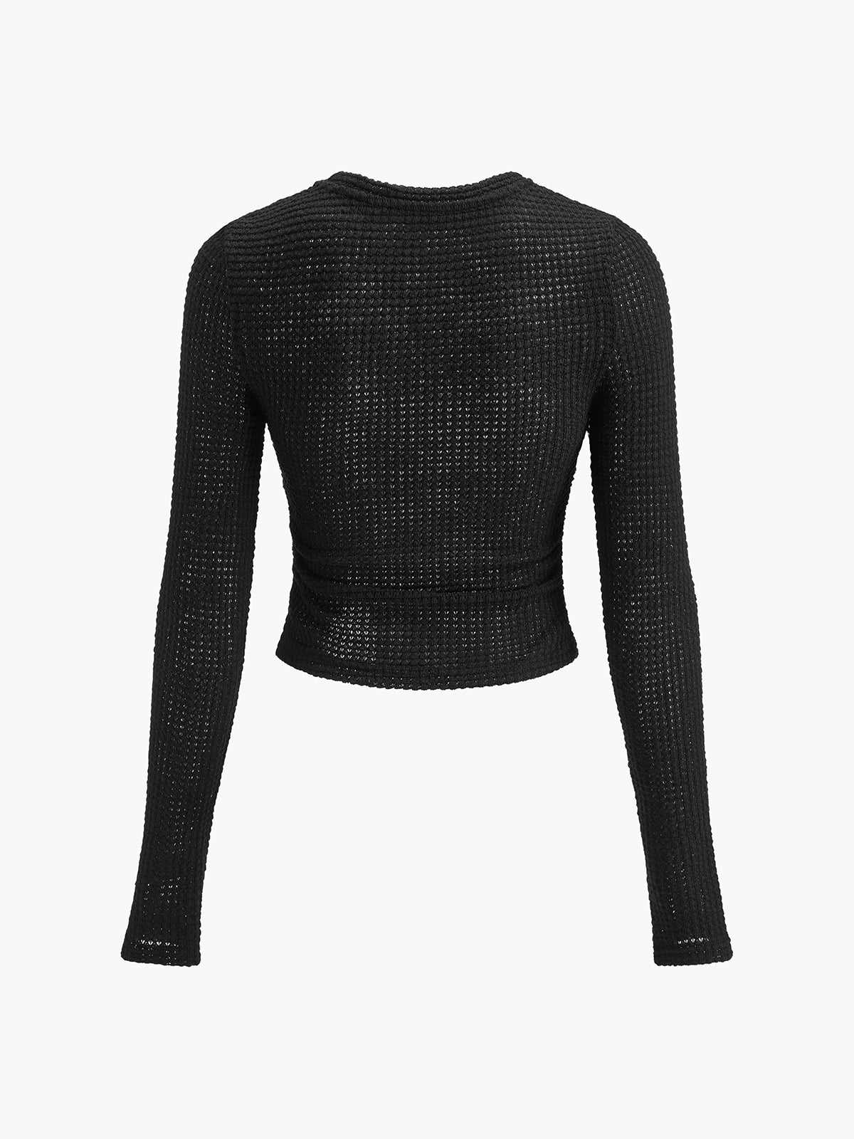 Eenvoudige slimfit trui van wafelbreisel