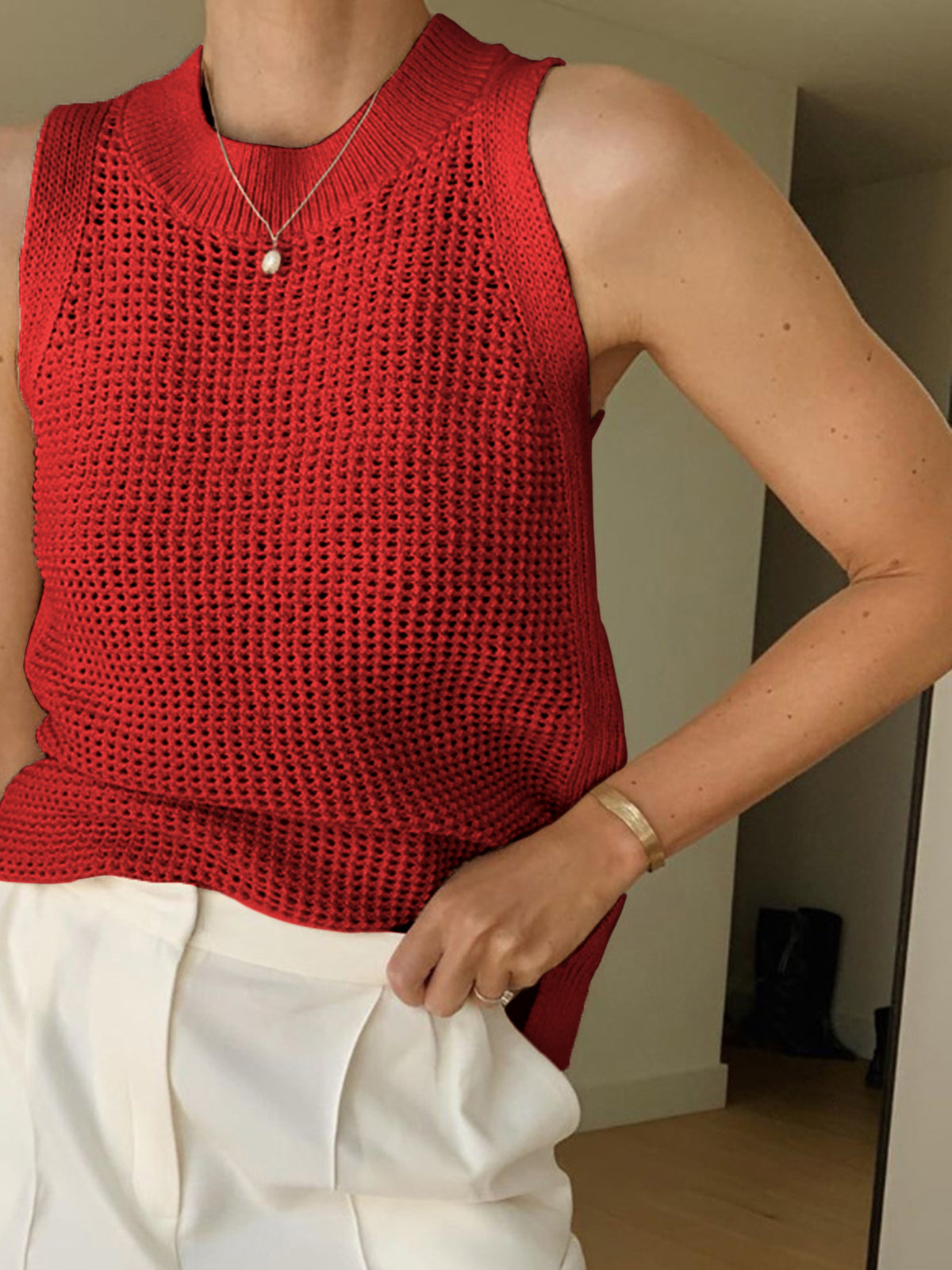 Emma Knit Tank Top™ – Leichtes Strick-Top mit Hohldesign für mühelosen Stil