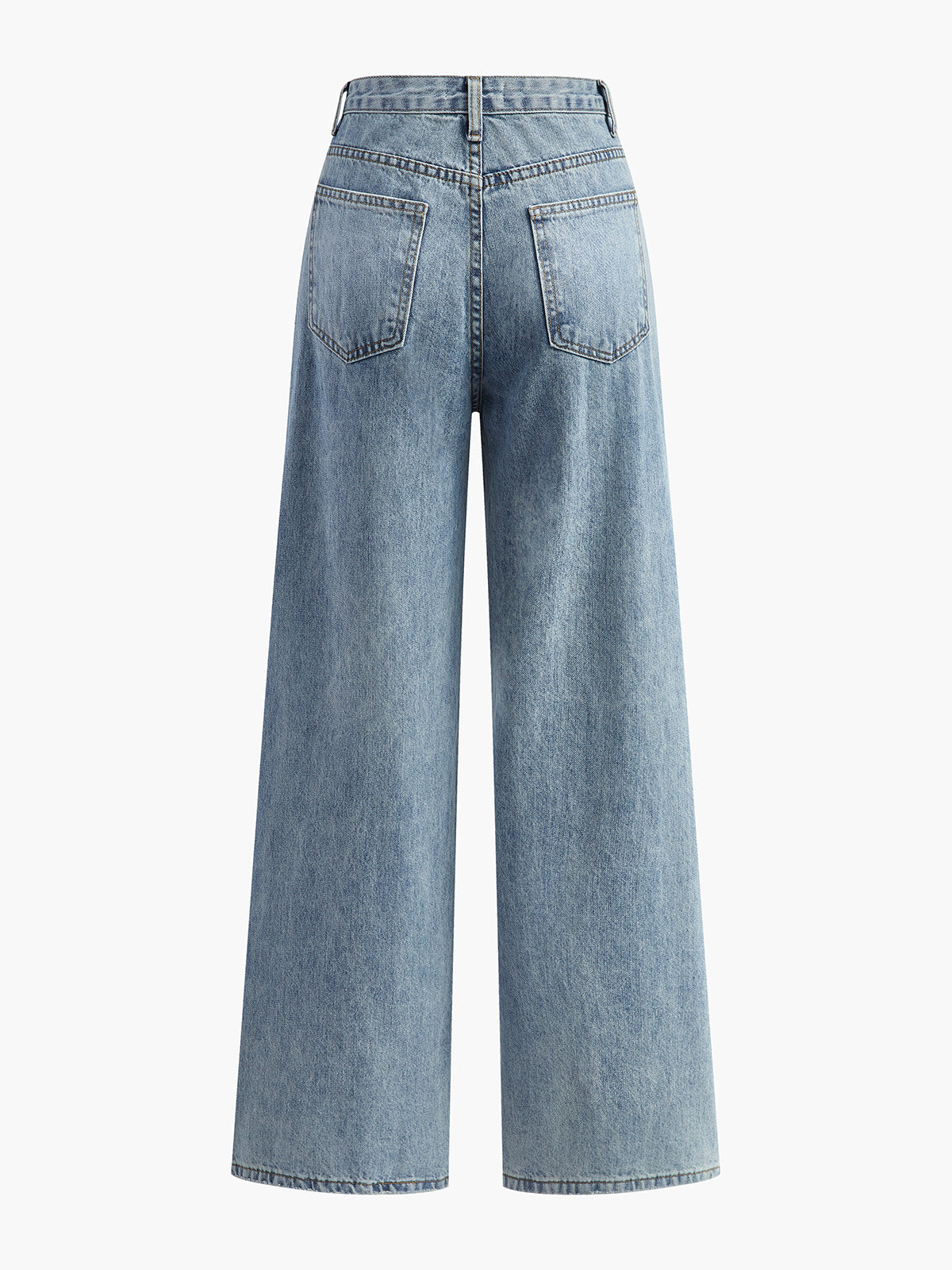 Asymmetrische Taillenweite Wide-Leg-Jeans