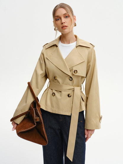 Doppelreihiger Trenchcoat mit Gürtel