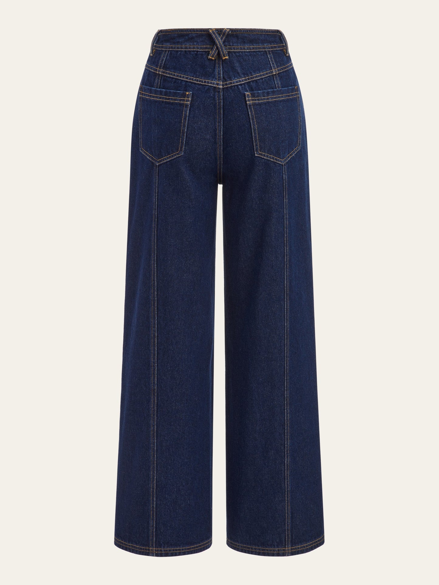 Mid-rise wide-leg jeans with a button fly