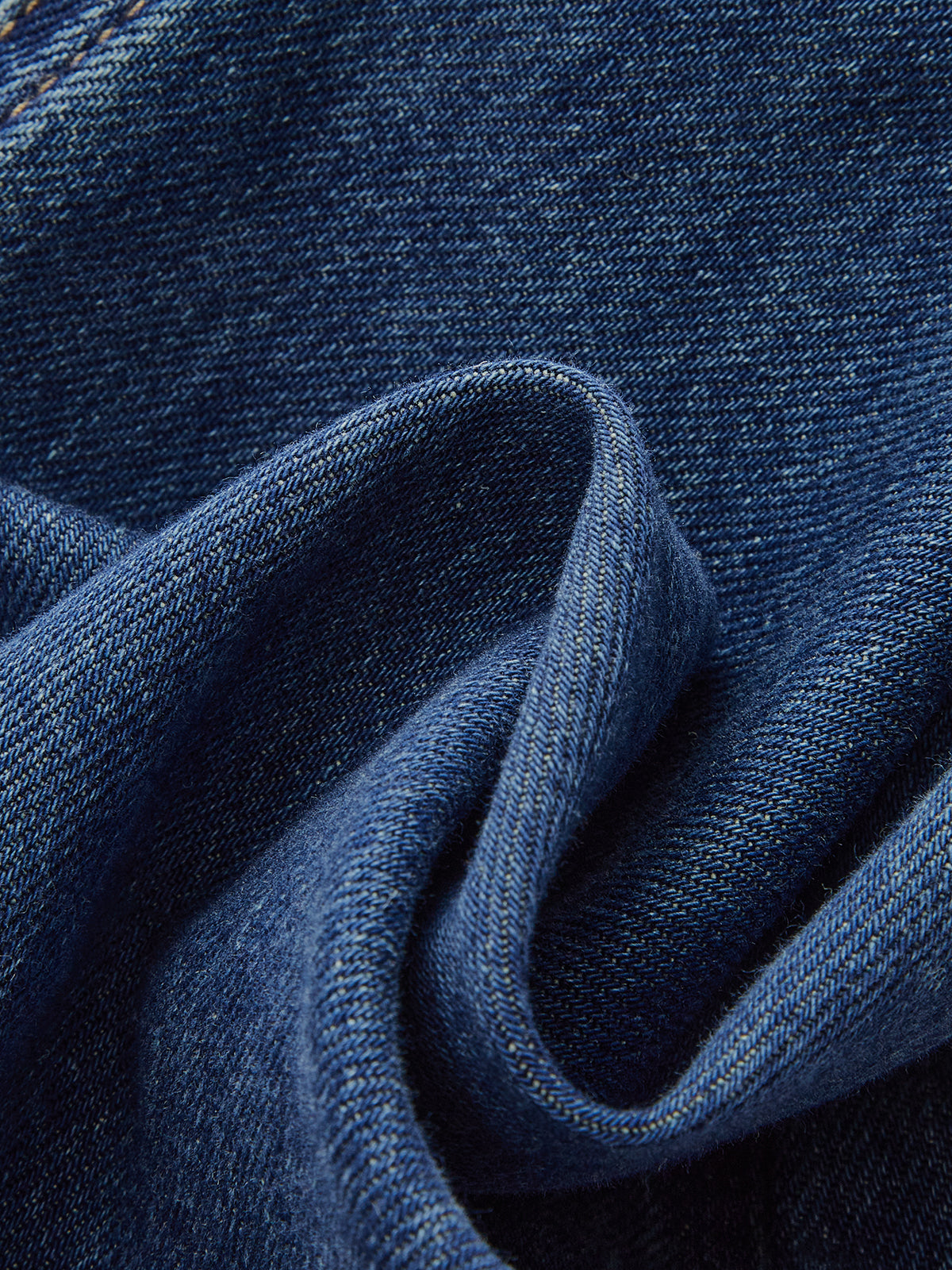 Denim broek met trekkoord en wijde pijpen