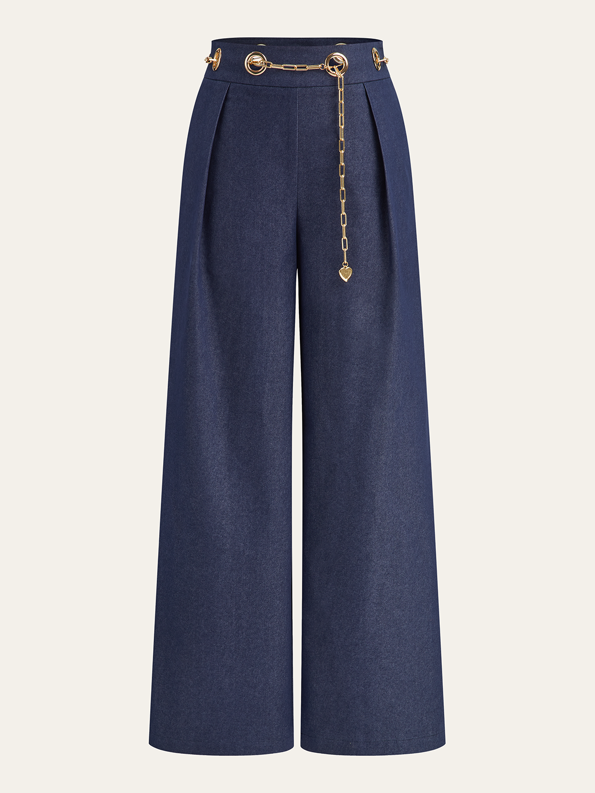 Wide-leg jeans with chain