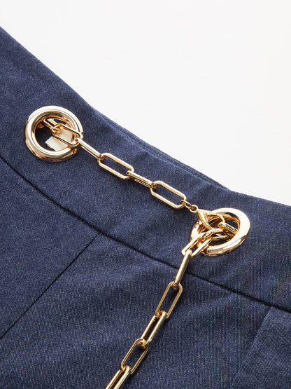 Wide-leg jeans with chain