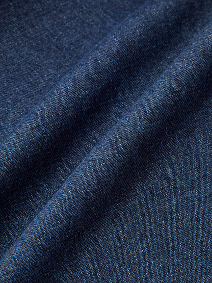 Mittelhohe Denimhose mit weitem Bein