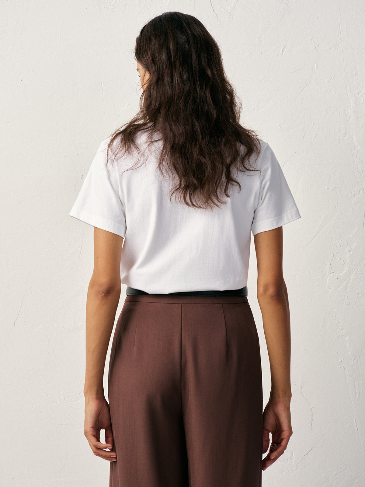 Waterafstotend katoenen T-shirt met ronde hals