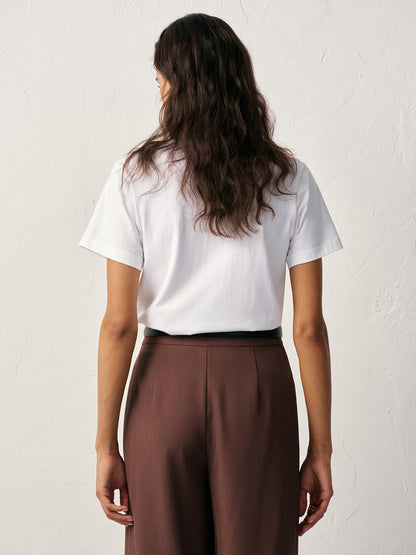 Waterafstotend katoenen T-shirt met ronde hals