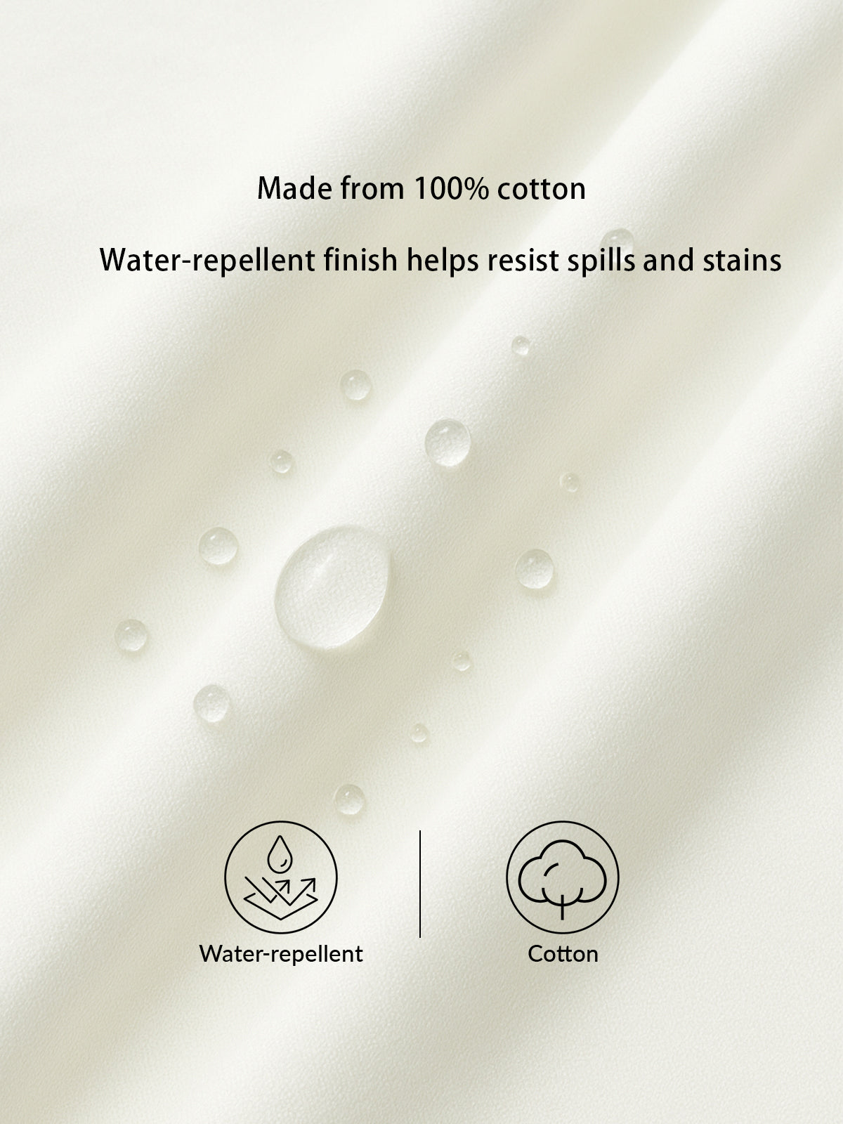 Waterafstotend katoenen T-shirt met ronde hals