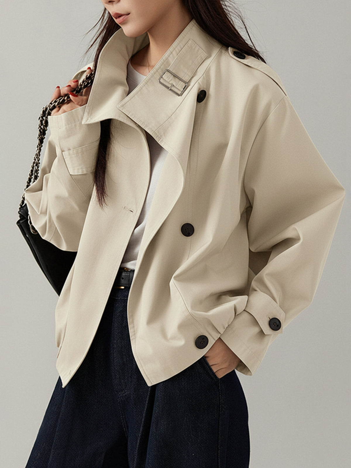 Vintage trenchcoat met een losse pasvorm
