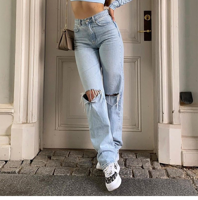 Rosea High-Waist Jeans mit Rissen