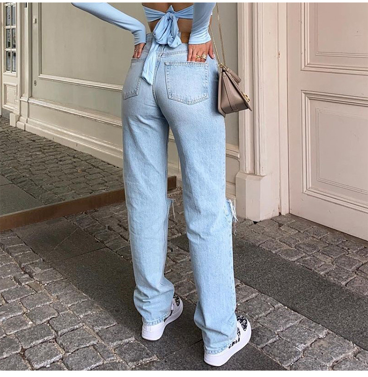 Rosea High-Waist Jeans mit Rissen