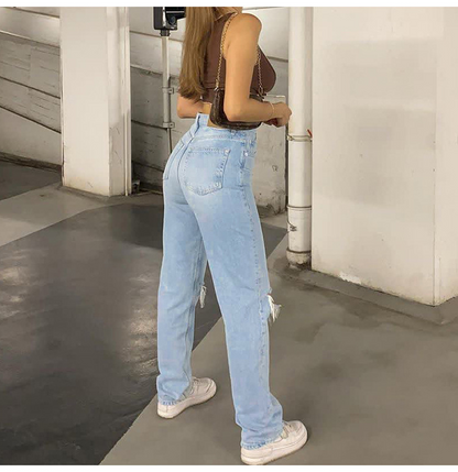 Rosea High-Waist Jeans mit Rissen