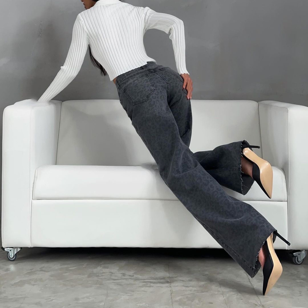 Rosea Leopard All-over Jeans