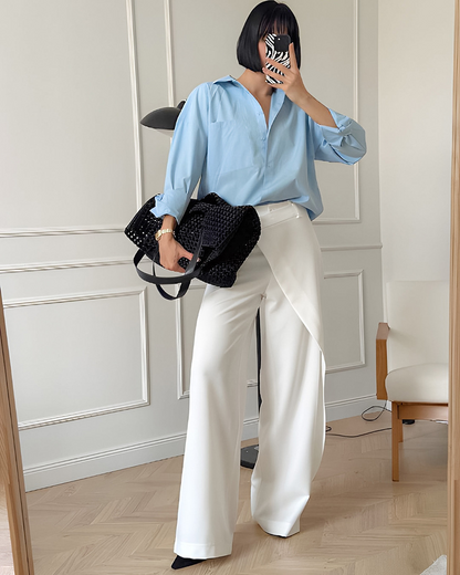 Rosa asymmetrische Hose mit weitem Bein