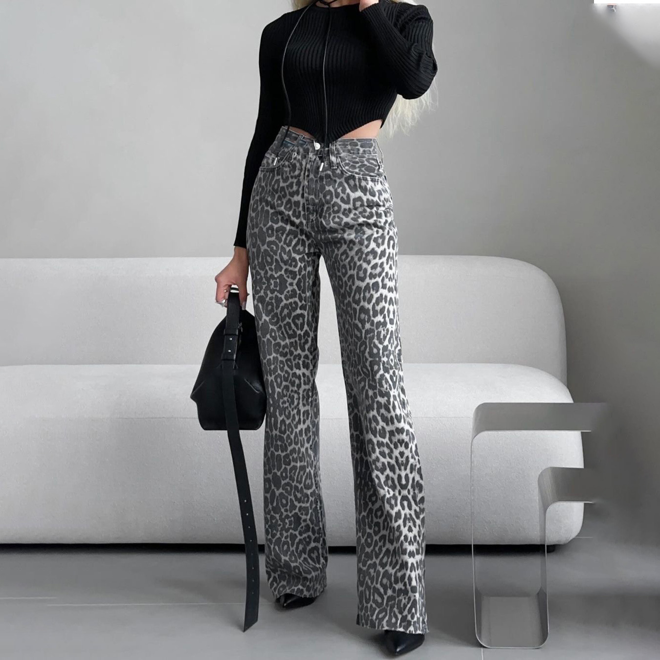 Rosea Leopard All-over Jeans