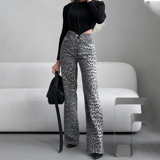 Rosea Leopard Allover Jeans