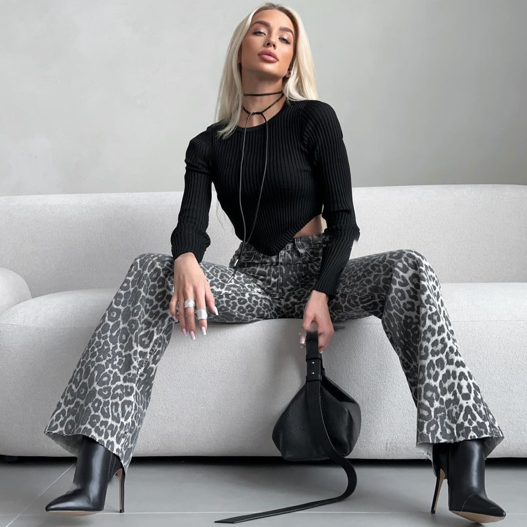 Rosea Leopard All-over Jeans