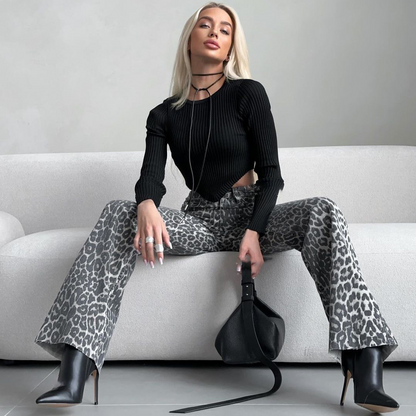 Rosea Leopard All-over Jeans