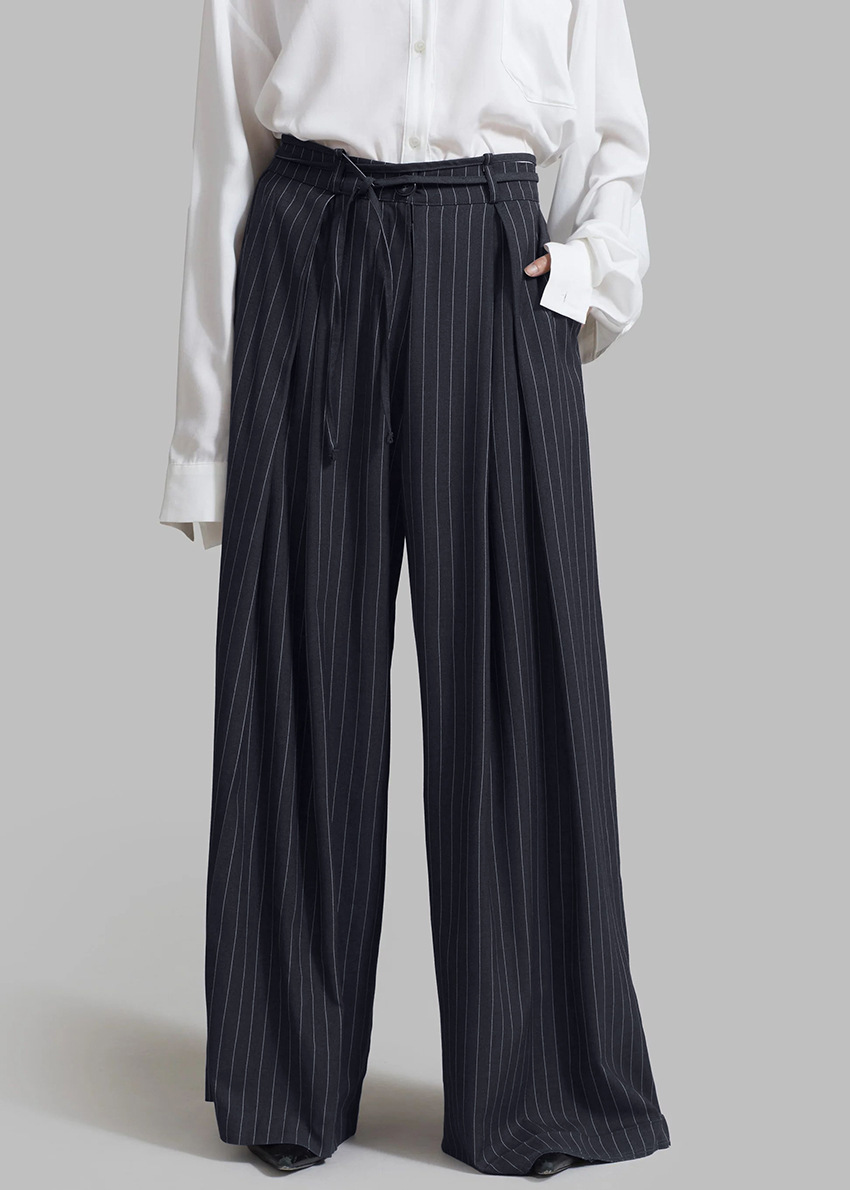 Roze gestreepte broek met wijde pijpen