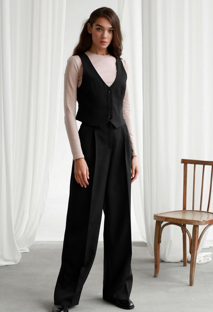 Rosea Hose mit hohem Bund und weitem Bein