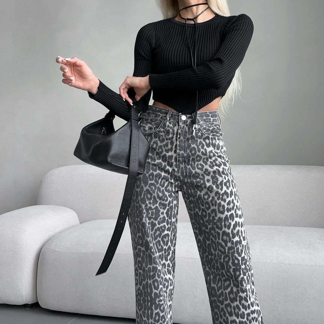Rosea Leopard All-over Jeans