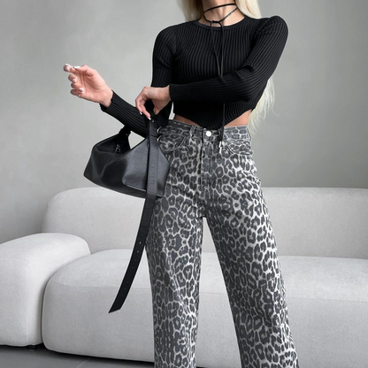 Rosea Leopard All-over Jeans
