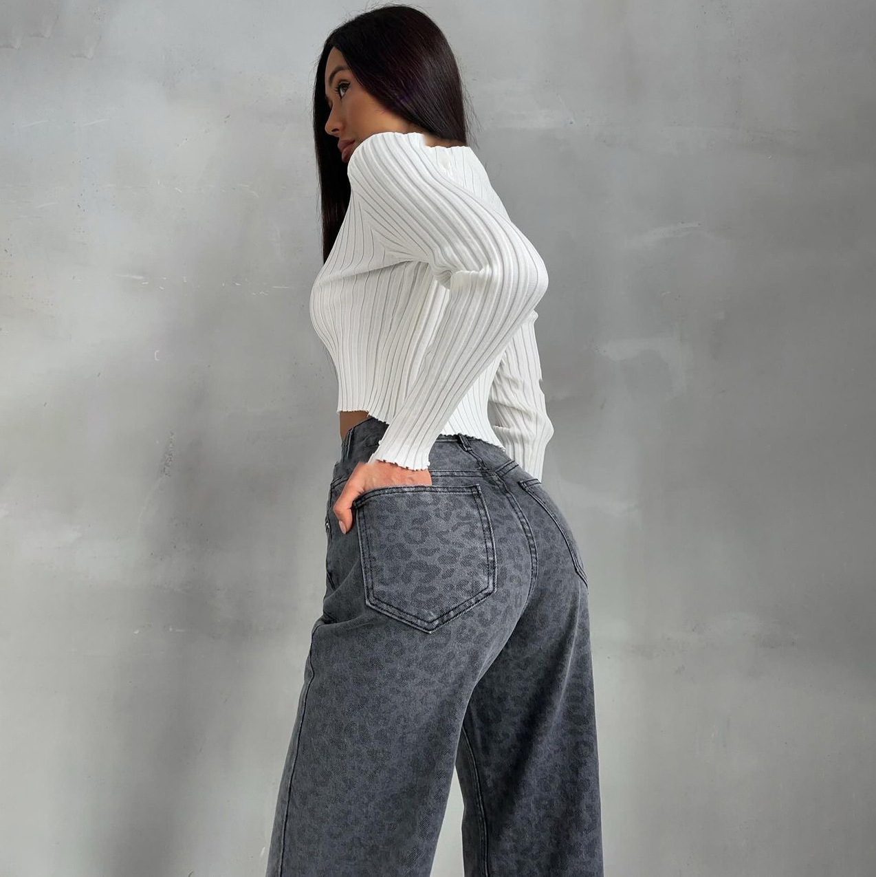 Rosea Leopard All-over Jeans