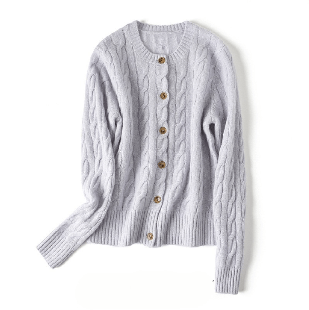 Margaux Comfort kabelgebreid vest met knopen
