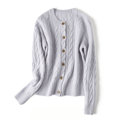 Margaux Comfort kabelgebreid vest met knopen