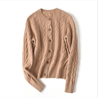 Margaux Comfort kabelgebreid vest met knopen