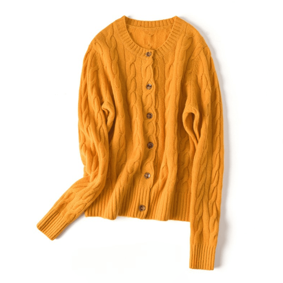 Margaux Comfort kabelgebreid vest met knopen