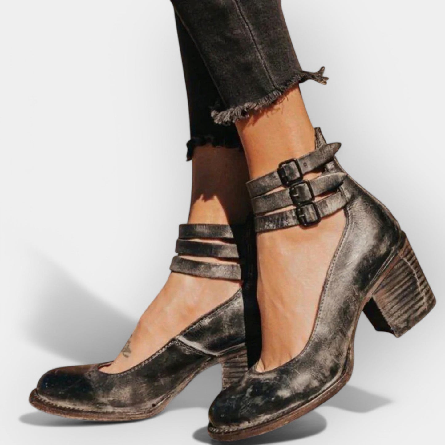 Sandalen met lichte hak
