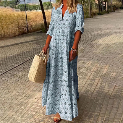 Alexa - Elegante Vloeiende Boho Maxi Jurk