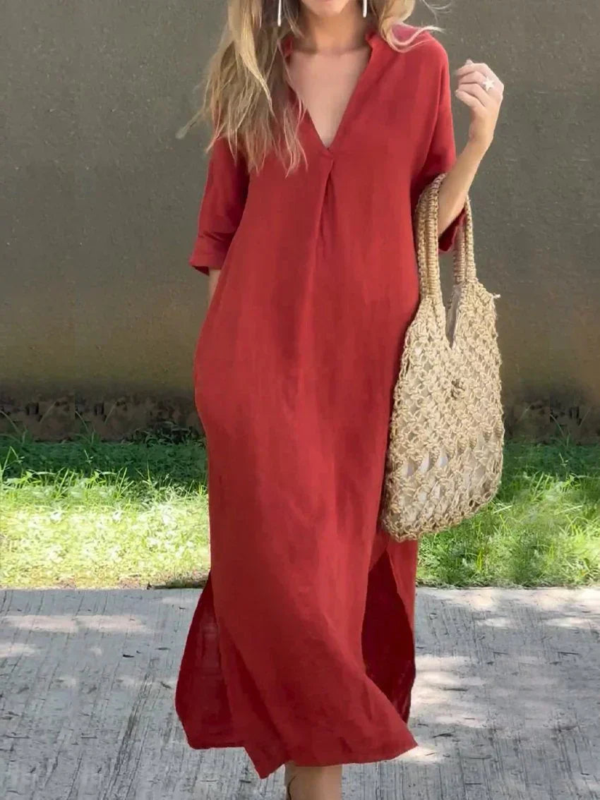 Alexa - Chic zomermaxi-jurk met V-hals