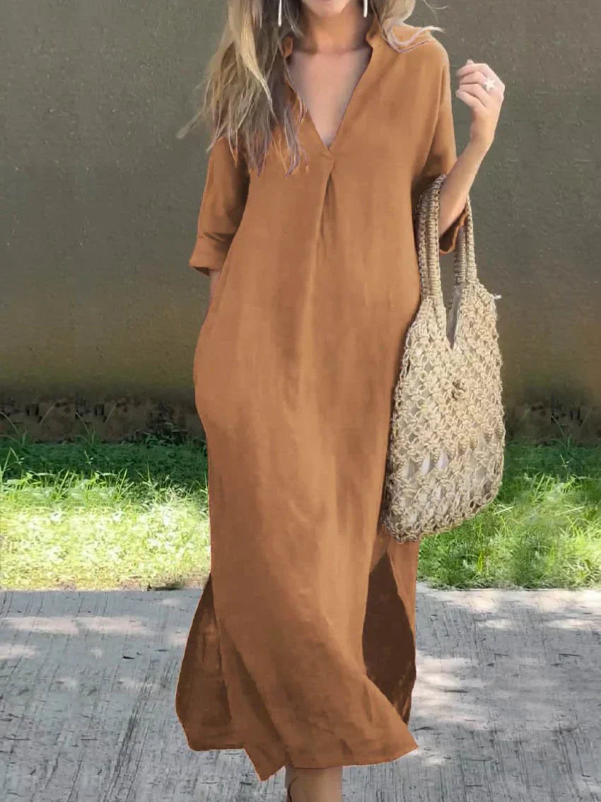 Alexa - Chic zomermaxi-jurk met V-hals