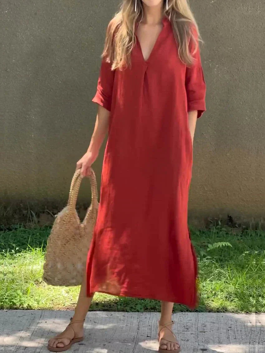 Alexa - Chic zomermaxi-jurk met V-hals