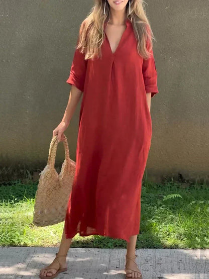 Alexa - Chic zomermaxi-jurk met V-hals