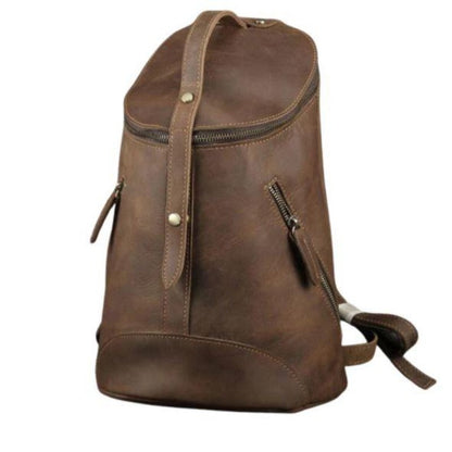 Vintage leren rugzak tas college