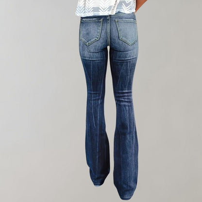 Janina | Hochtaillierte, ausgefranste Jeans mit Rissen