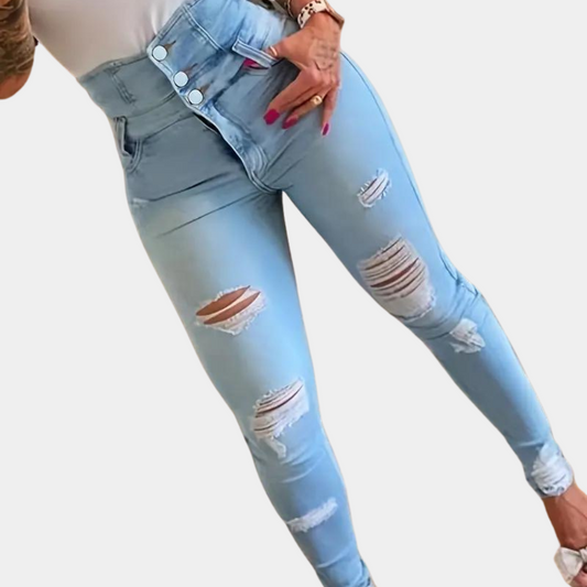 Alvhilde | Stilfulde Højtaljede Slidte Jeans