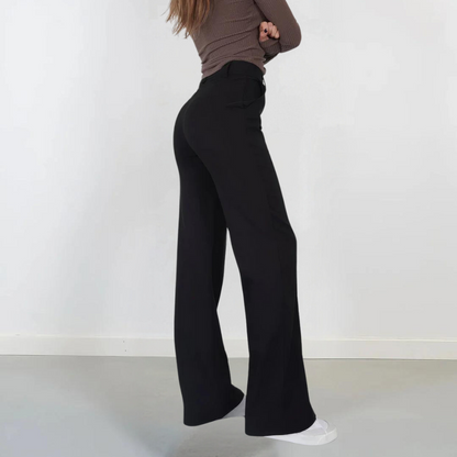 Lise | Stijlvolle high-waist broek met wijde pijpen