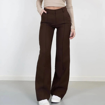 Lise | Stijlvolle high-waist broek met wijde pijpen
