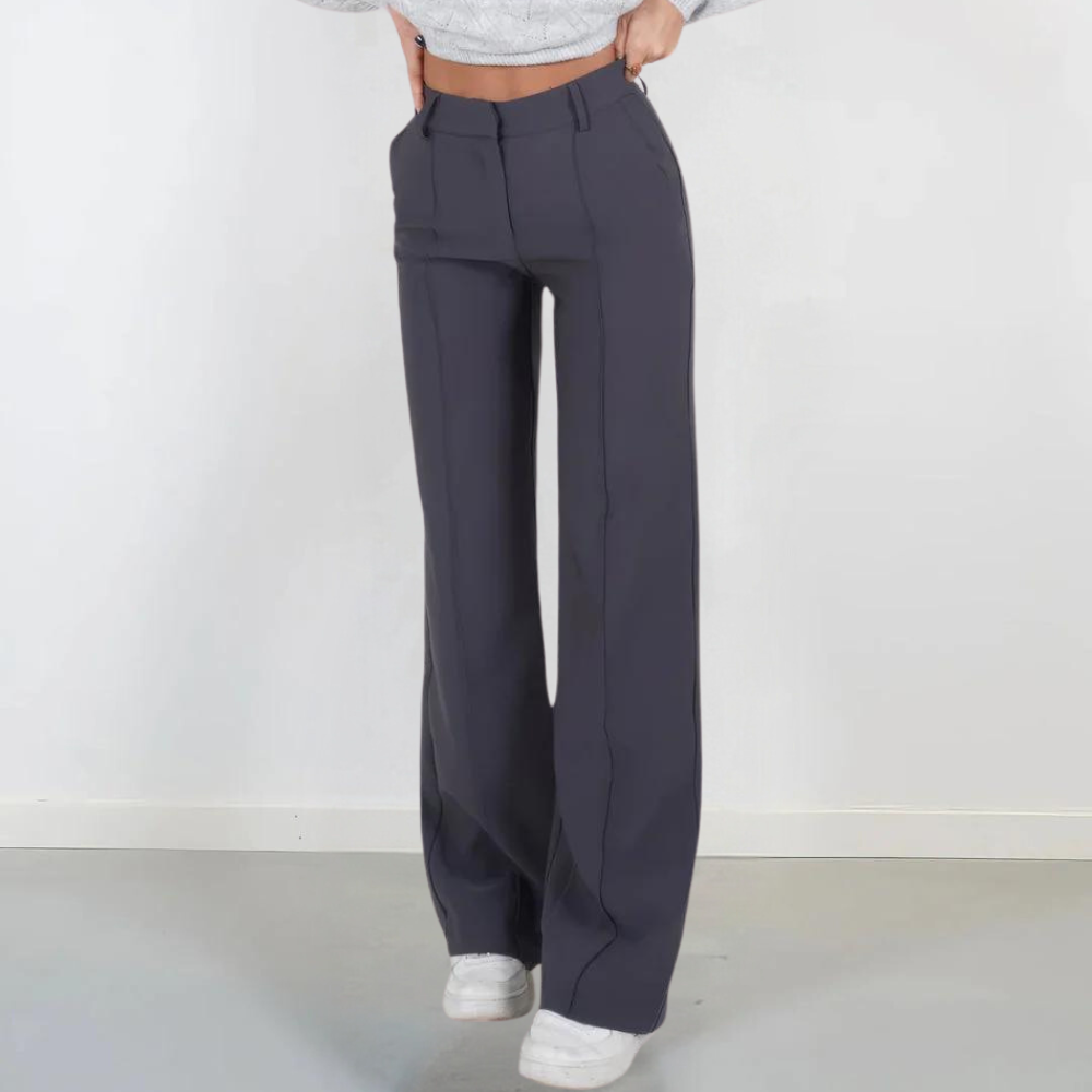 Lise | Stijlvolle high-waist broek met wijde pijpen