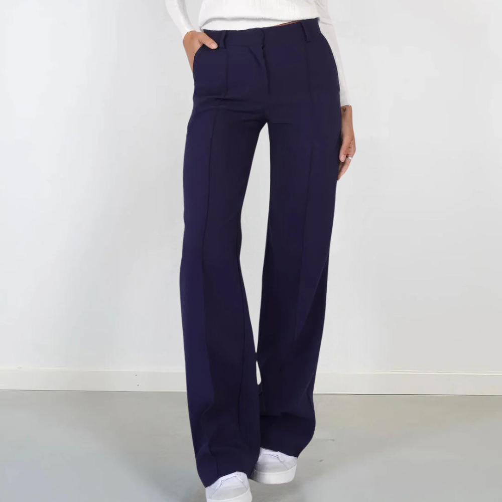 Lise | Stijlvolle high-waist broek met wijde pijpen