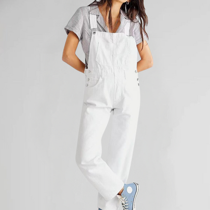 THARAH | Denim dames tuinbroek met gekruiste rug