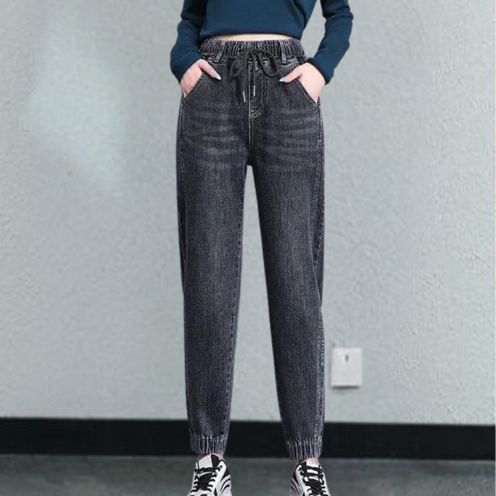 Louise | Stijlvolle Denim Jogger Broek